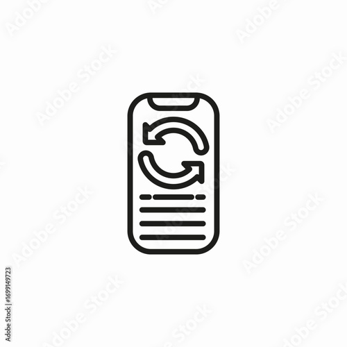 phone refresh sync icon sign vector
