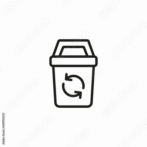 recycle garbage bin icon sign vector