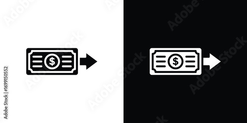 Money transfer icon symbol infographics website design, logo, app, UI