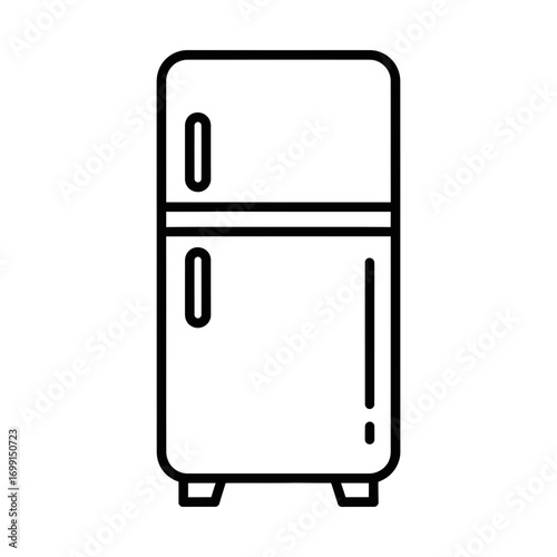 fridge line icon representing food storage and cooling appliance