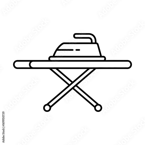 ironing board line icon symbolizing laundry and fabric pressing