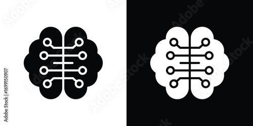 Machine learning icon symbol infographics website design, logo, app, UI