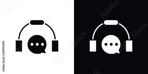 Live chat icon symbol infographics website design, logo, app, UI