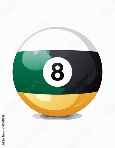 Number 8 billiards ball, a classic element for any billiard enthusiast's collection, iconic biliard