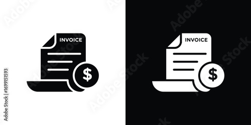 Invoice payment icon symbol infographics website design, logo, app, UI