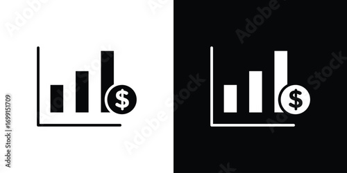 Investment icon symbol infographics website design, logo, app, UI