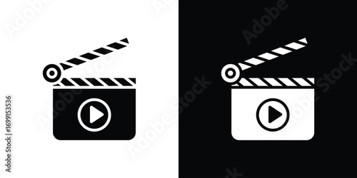 Film clapperboard icon symbol infographics website design, logo, app, UI