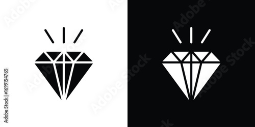 Diamond icon symbol infographics website design, logo, app, UI