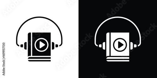 Audiobook icon symbol infographics website design, logo, app, UI