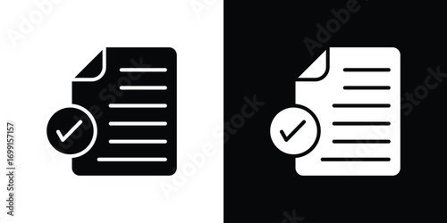 Approved document icon symbol infographics website design, logo, app, UI