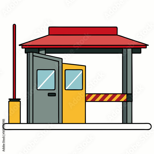 Creative details Toll booth Vector Illustration