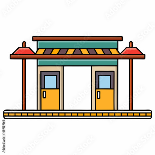 Creative details Toll booth Vector Illustration
