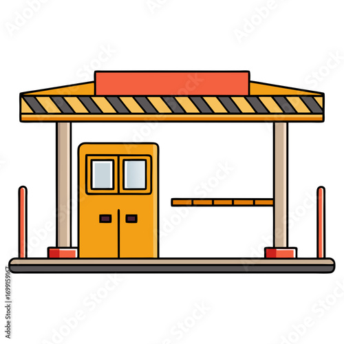 Creative details Toll booth Vector Illustration
