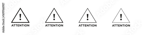 attention sign icon line design. thin line vector icon set.