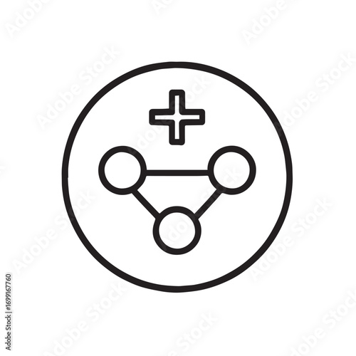 Medical Network Connection Icon – Healthcare Technology Vector