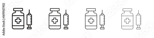 Vaccination icon line design. thin line vector icon set.