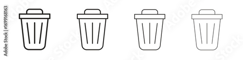 Trash icon line design. thin line vector icon set.