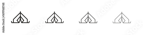 Tent icon line design. thin line vector icon set.