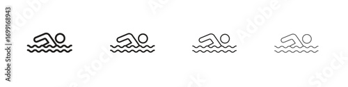 Swimming icon line design. thin line vector icon set.