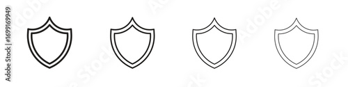Shield icon line design. thin line vector icon set.