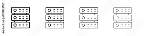 Server rack icon line design. thin line vector icon set.