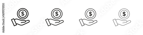 Savings icon line design. thin line vector icon set.