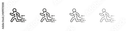Running icon line design. thin line vector icon set.