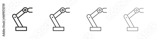 Robot arm icon line design. thin line vector icon set.