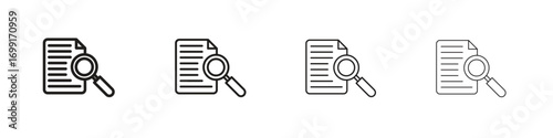 Research icon line design. thin line vector icon set.