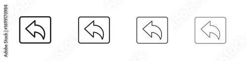 Reply icon line design. thin line vector icon set.
