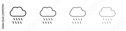 Rain icon line design. thin line vector icon set.