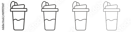 Protein shake icon line design. thin line vector icon set.