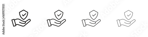 Policyholder icon line design. thin line vector icon set.
