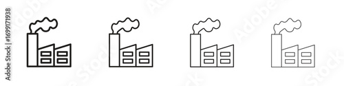 Pollution icon line design. thin line vector icon set.