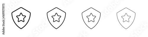 Police badge icon line design. thin line vector icon set.