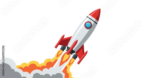 Rocket ascending to the stars, a conceptual representation of innovation and development taking flight towards undiscovered frontiers of possibility