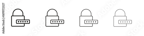Password icon line design. thin line vector icon set.
