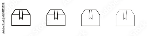 Package icon line design. thin line vector icon set.