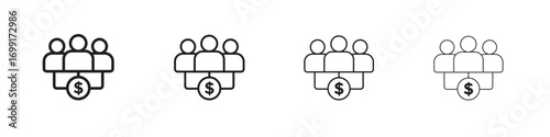 Mutual funds icon line design. thin line vector icon set.
