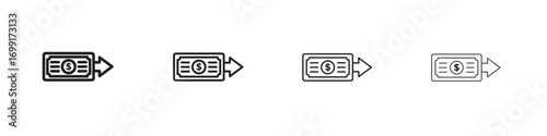 Money transfer icon line design. thin line vector icon set.