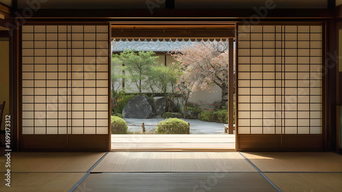 日本庭園の見える和室