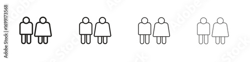 Man and woman icon line design. thin line vector icon set.