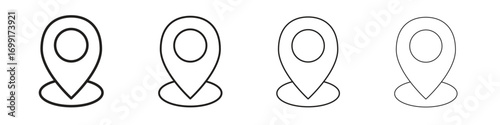 Location icon line design. thin line vector icon set.