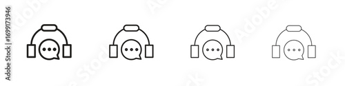 Live chat icon line design. thin line vector icon set.
