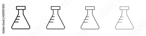 Lab flask icon line design. thin line vector icon set.
