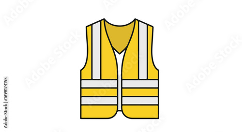 Illustrative depiction of a high-visibility safety vest designed to ensure worker protection on construction sites or roadways