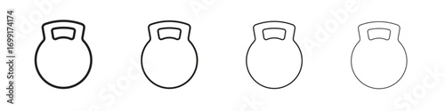 Kettlebell icon line design. thin line vector icon set.