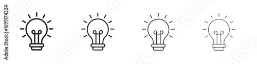 Idea icon line design. thin line vector icon set.