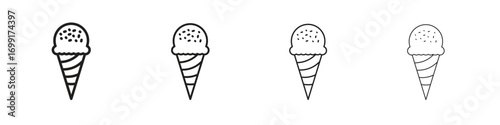 Ice cream cone icon line design. thin line vector icon set.