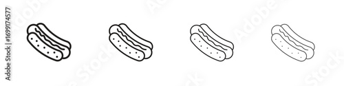Hot dog icon line design. thin line vector icon set.